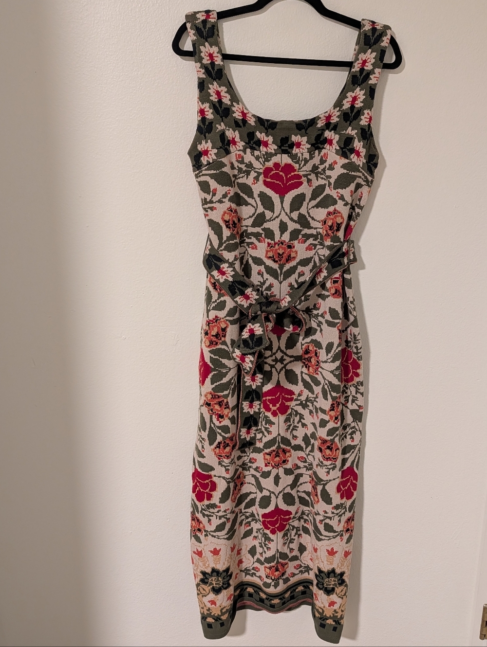 Farm Rio Garden Tapestry Floral Knit Midi Dress Size L - Picture 4 of 10